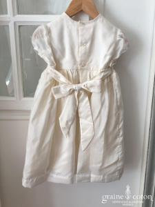 Hibiscus - Robe demoiselle d'honneur petite fille en mousseline ivoire