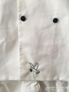 Hibiscus - Ensemble petit garçon blanc et broderies marine