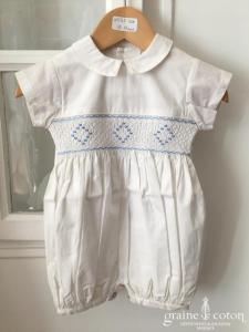 Hibiscus - Ensemble petit garçon combinaison à smocks manches courtes