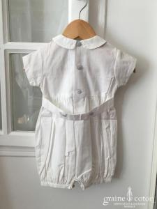 Hibiscus - Ensemble petit garçon combinaison à smocks manches courtes