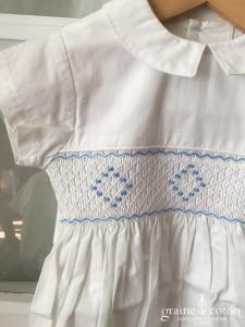 Hibiscus - Ensemble petit garçon combinaison à smocks manches courtes