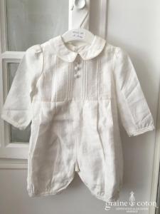 Hibiscus - Ensemble petit garçon combinaison en organza manches longues