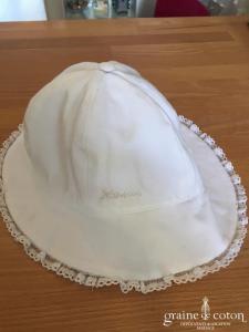 Hibiscus - Chapeau en coton et dentelle blanc