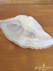 Hibiscus - Chapeau en coton et dentelle blanc