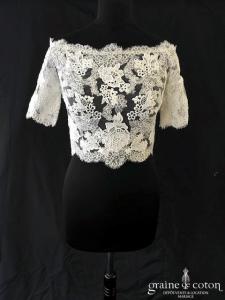 Pronovias - Boléro Talia en dentelle de Calais et guipure ivoire