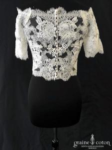 Pronovias - Boléro Talia en dentelle de Calais et guipure ivoire