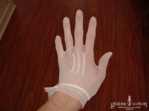 Gants courts en filet ivoire
