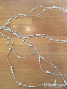 Pronovias - Sautoir à nouer en perles ivoires et transparentes