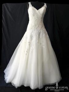 Elianna Moore - Robe drapée en tulle et dentelle