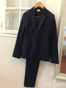 Paul Smith - Costume 2 pièces en laine et jacquard bleu marine