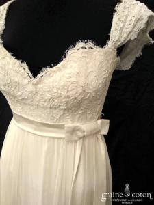 Piotr Miklas - Création en dentelle de Calais et mousseline de soie ivoire clair