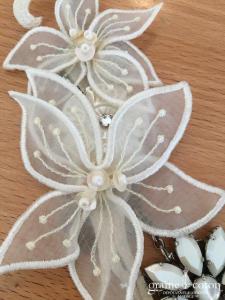 Reminiscence - Headband ou collier en perles et dentelles ivoire