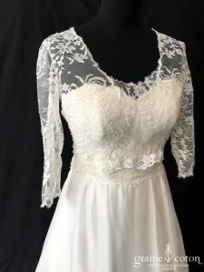 Odile Leonard - Création en dentelle et organza de soie ivoire