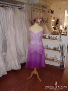 Spenser Jeremy - Robe courte mauve en soie