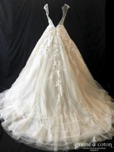 Nicole - Robe en tulle et dentelle champagne