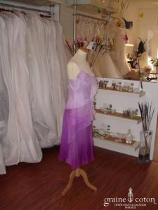 Spenser Jeremy - Robe courte mauve en soie