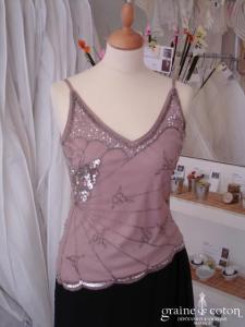 Mötivi - Bustier mauve avec strass argent
