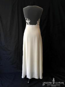 Création - Robe en mousseline et dentelle brodée