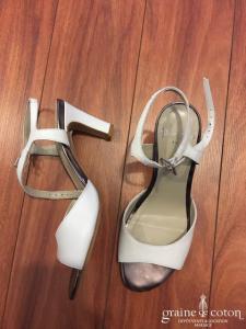 Perlato - Sandales blanches en cuir