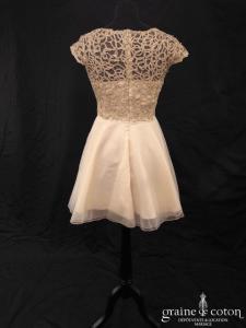 Création - Robe courte en organza champagne
