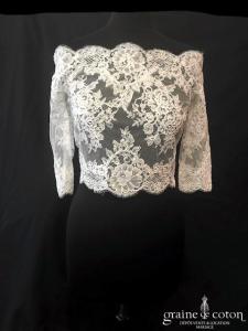Pronovias - Boléro en dentelle de Calais ivoire