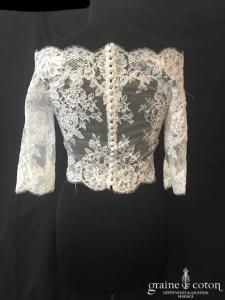 Pronovias - Boléro en dentelle de Calais ivoire