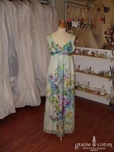 Zara - Robe en soie fluide fleurs multicolores