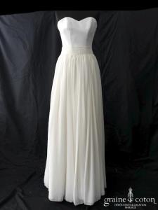 Mercator - Robe longue en mousseline ivoire