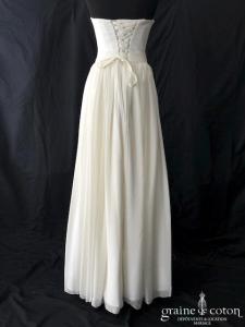 Mercator - Robe longue en mousseline ivoire