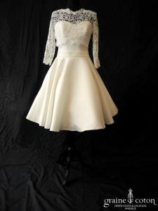 Mercator - Robe courte en satin ivoire