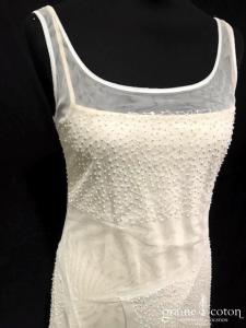 BGBG Max Azria - Robe champagne et tulle fluide ivoire