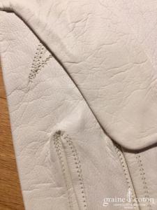 Gants courts en cuir blanc