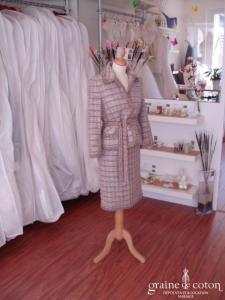 Albert Nipon - Tailleur jupe et veste parme