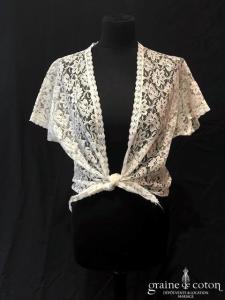 Création maison - Boléro en dentelle ivoire