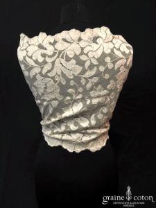 Création - Étole en fine dentelle champagne