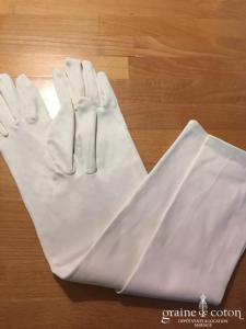 Création - Gants longs en satin ivoire clair