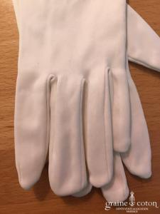 Création - Gants longs en satin ivoire clair