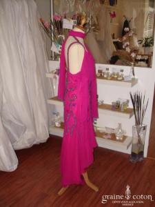 Roma - Robe fushia en soie