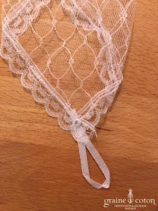 Création - Mitaines mi longues en dentelle strech ivoire clair