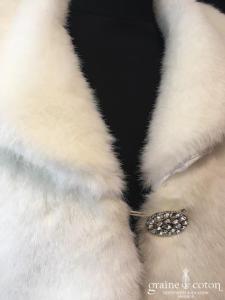 Bochet - Boléro en fausse fourrure ivoire manches 3/4