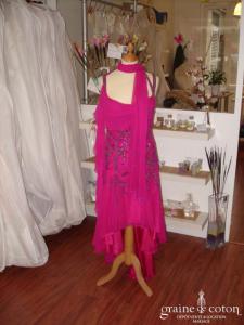 Roma - Robe fushia en soie