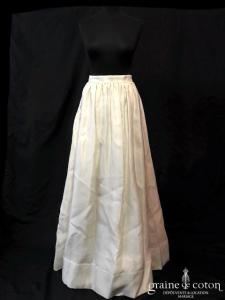 Delphine Manivet - Jupe longue en organza de soie ivoire