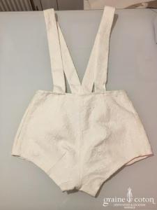 Delphine Manivet - Short court ivoire clair à bretelles