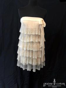 Delphine Manivet - Robe James perles rose poudré