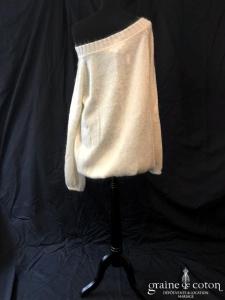 Delphine Manivet - Pull long en angora et laine ivoire