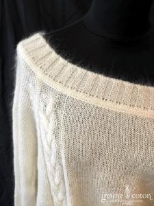 Delphine Manivet - Pull long en angora et laine ivoire