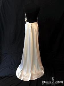 Delphine Manivet - Jupe en satin de soie ivoire