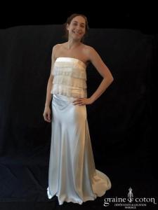 Delphine Manivet - Jupe en satin de soie ivoire