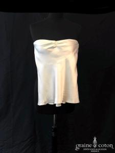 Delphine Manivet - Top Gaston en satin de soie ivoire