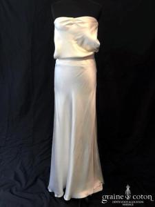 Delphine Manivet - Top Gaston en satin de soie ivoire